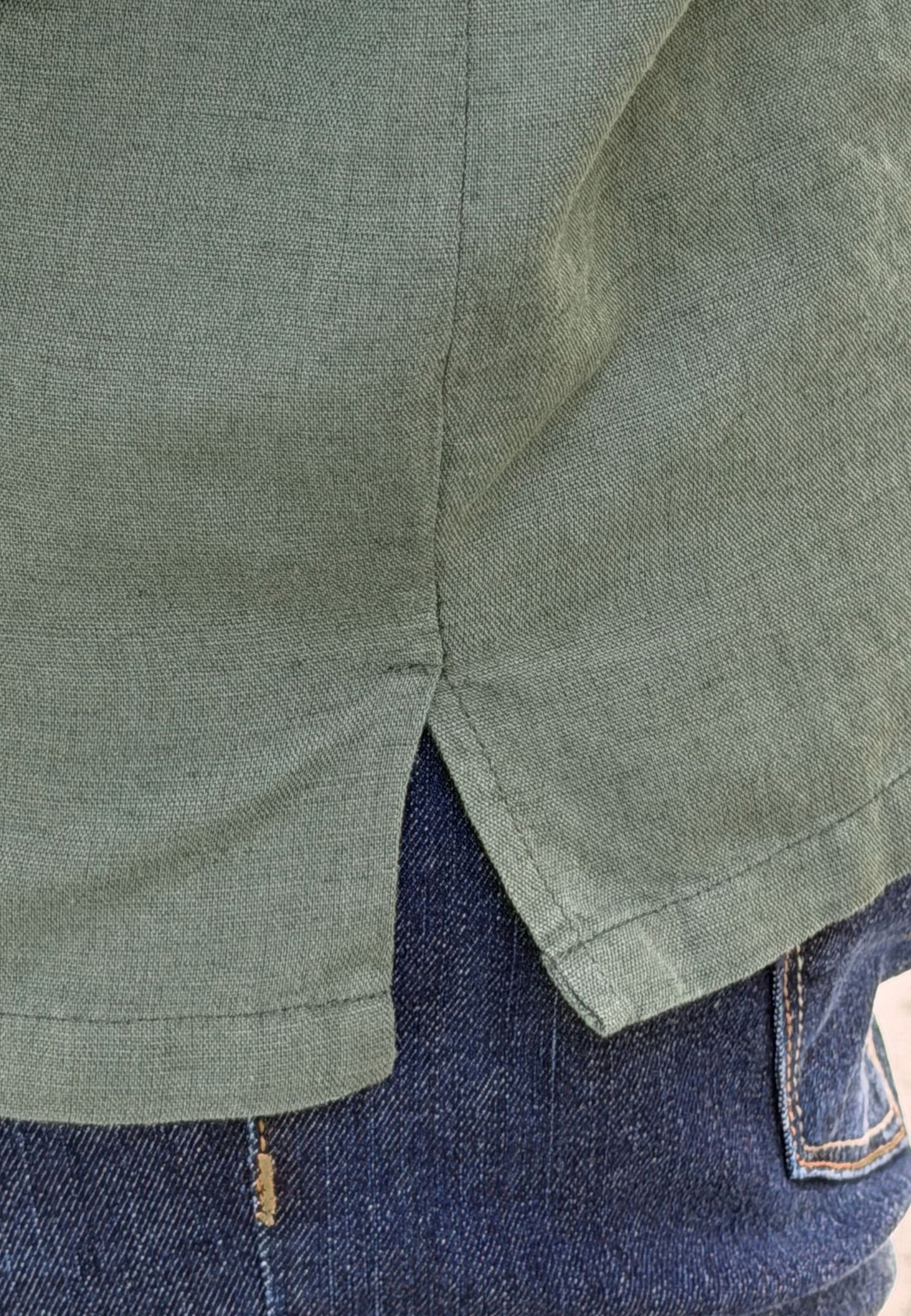 Camisa cubana con lino kaki