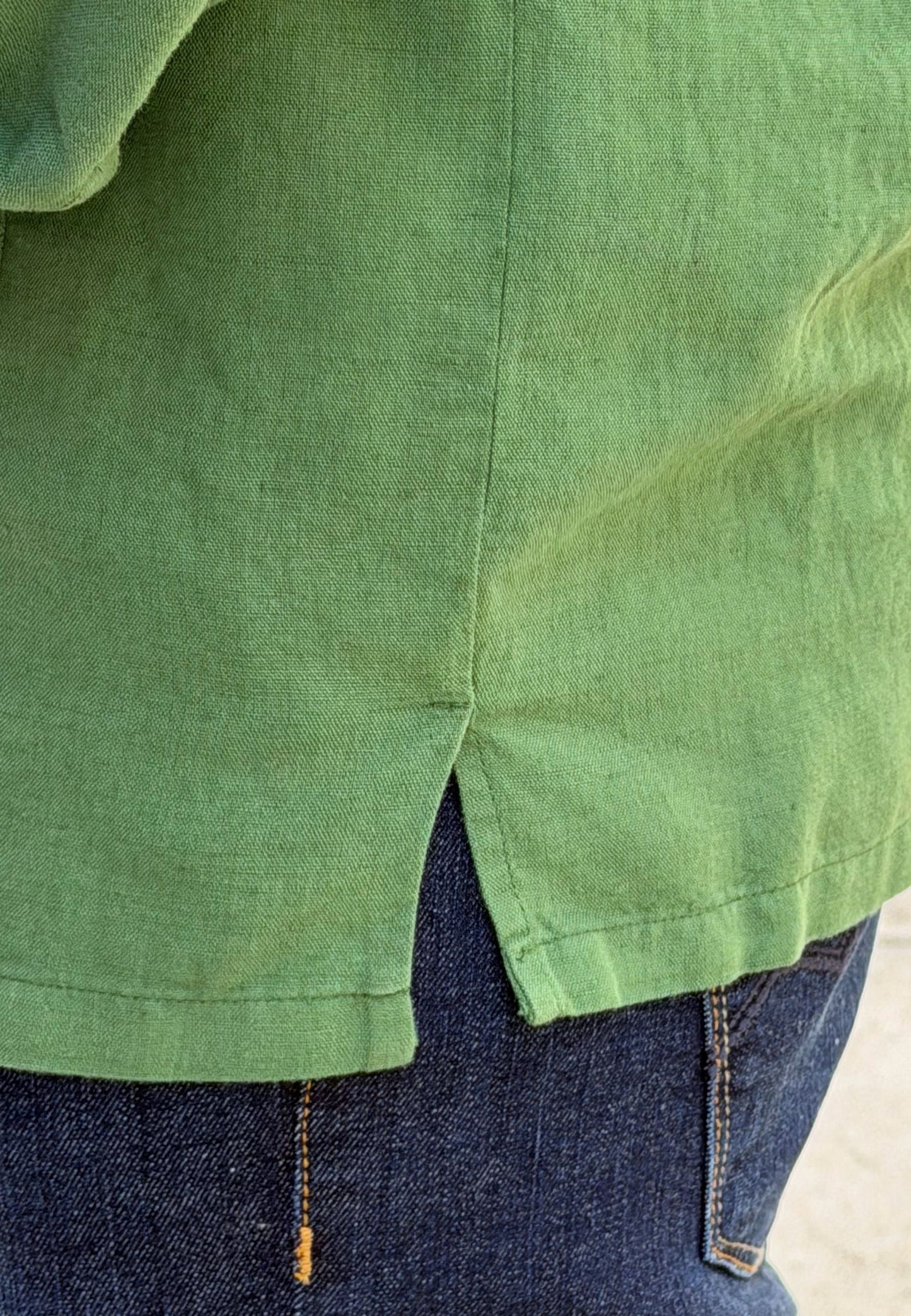 Camisa cubana con lino verde