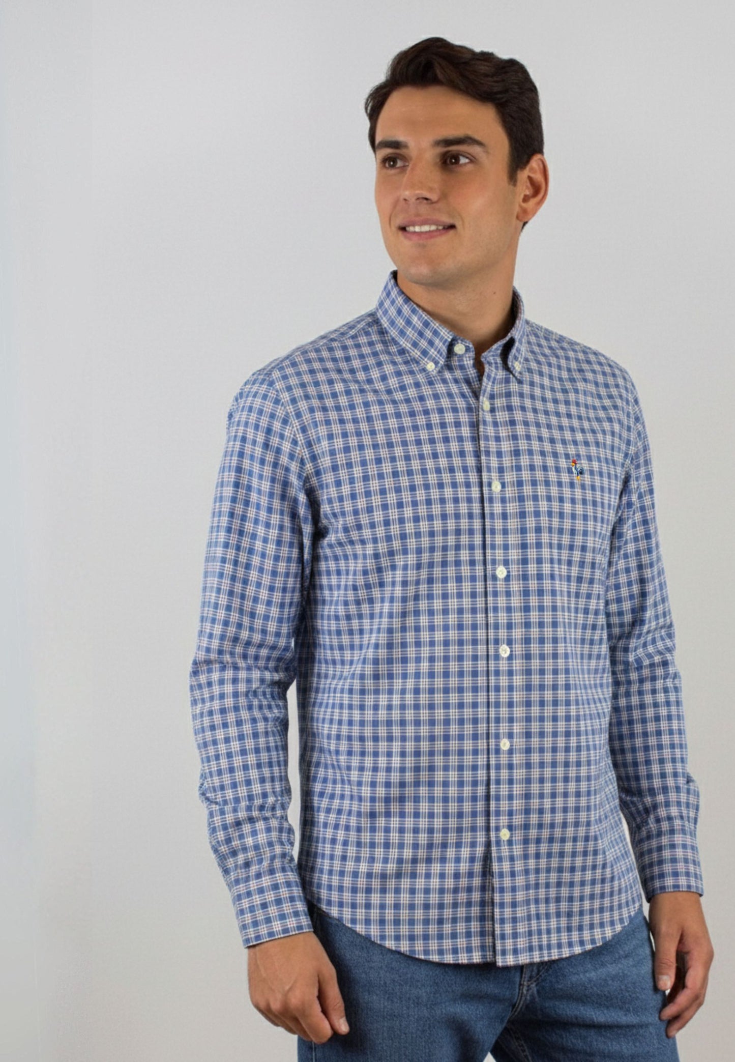 Camisa de cuadro en tonos azules