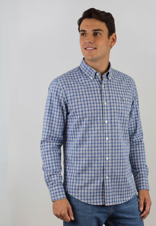 Camisa de cuadro en tonos azules