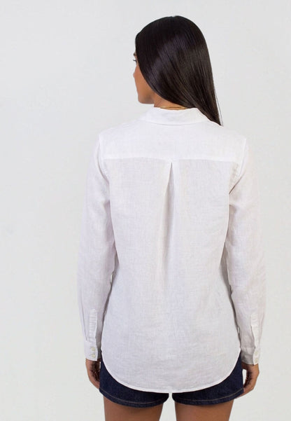 Camisa blanca de lino mujer