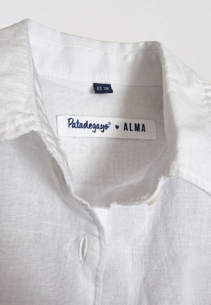 Camisa blanca de lino mujer