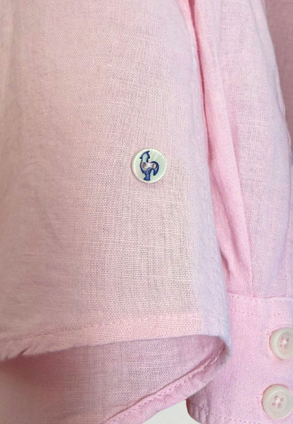 Camisa rosa de lino mujer