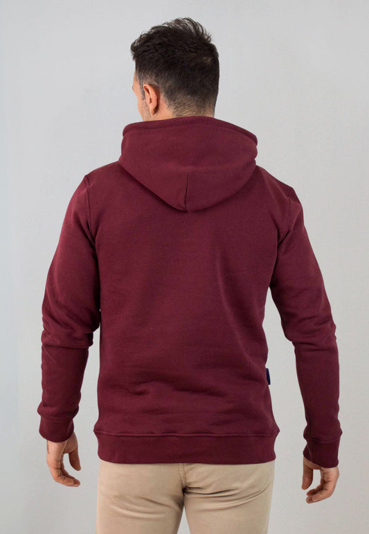 Sudadera con capucha granate lisa
