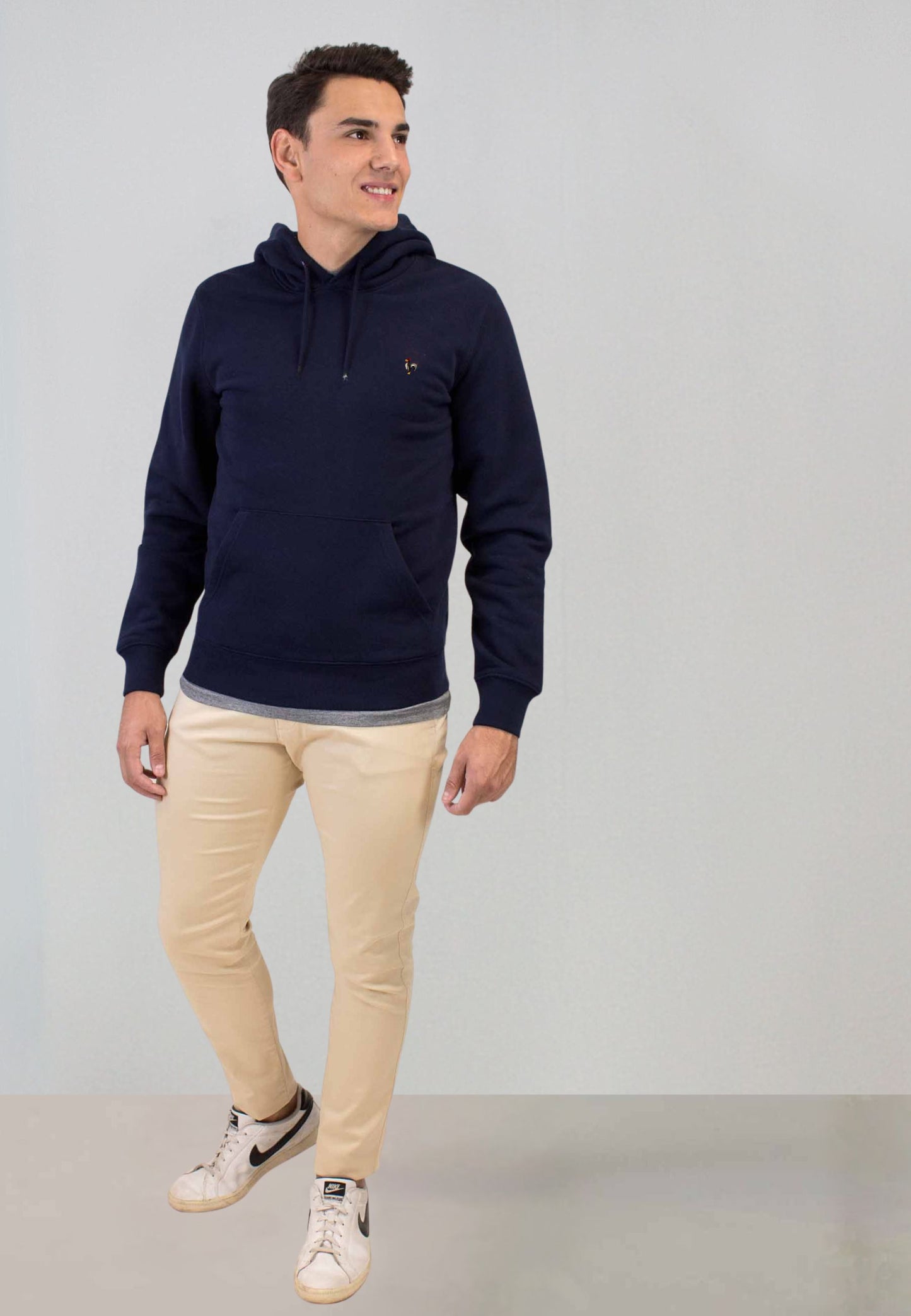 Sudadera con capucha marino lisa