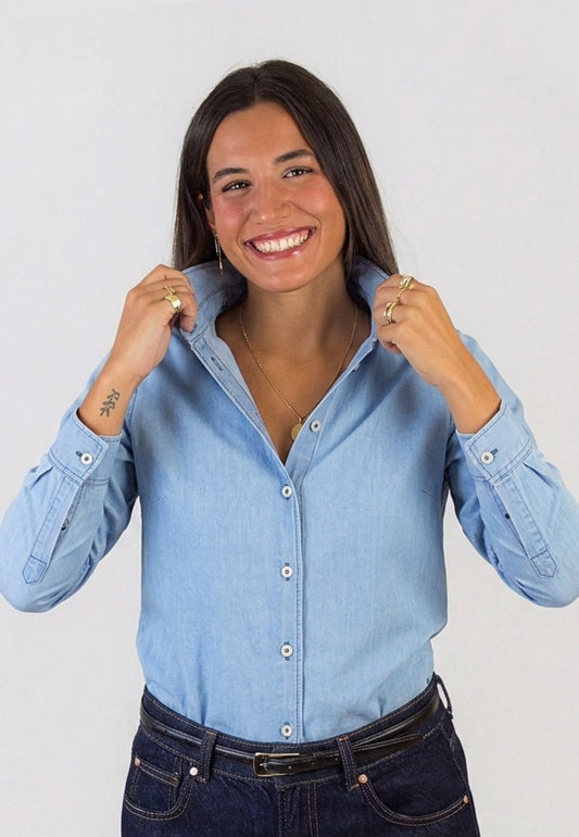 Chemise vichy bleu clair