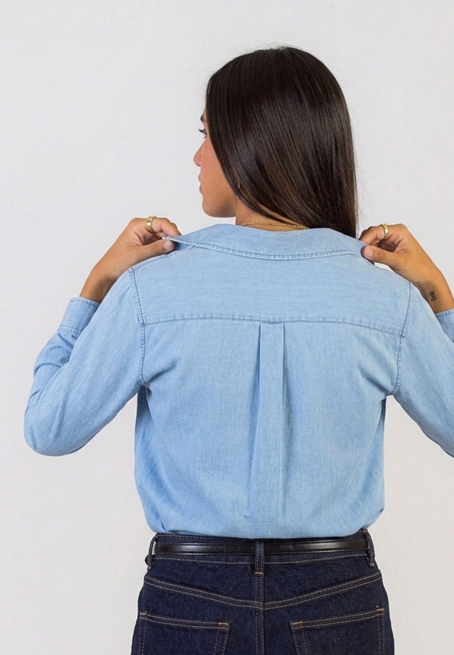 Camisa vaquera de algodón mujer