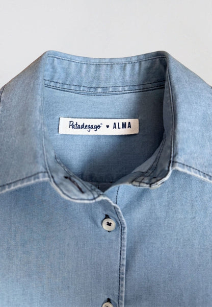 Camisa vaquera de algodón mujer