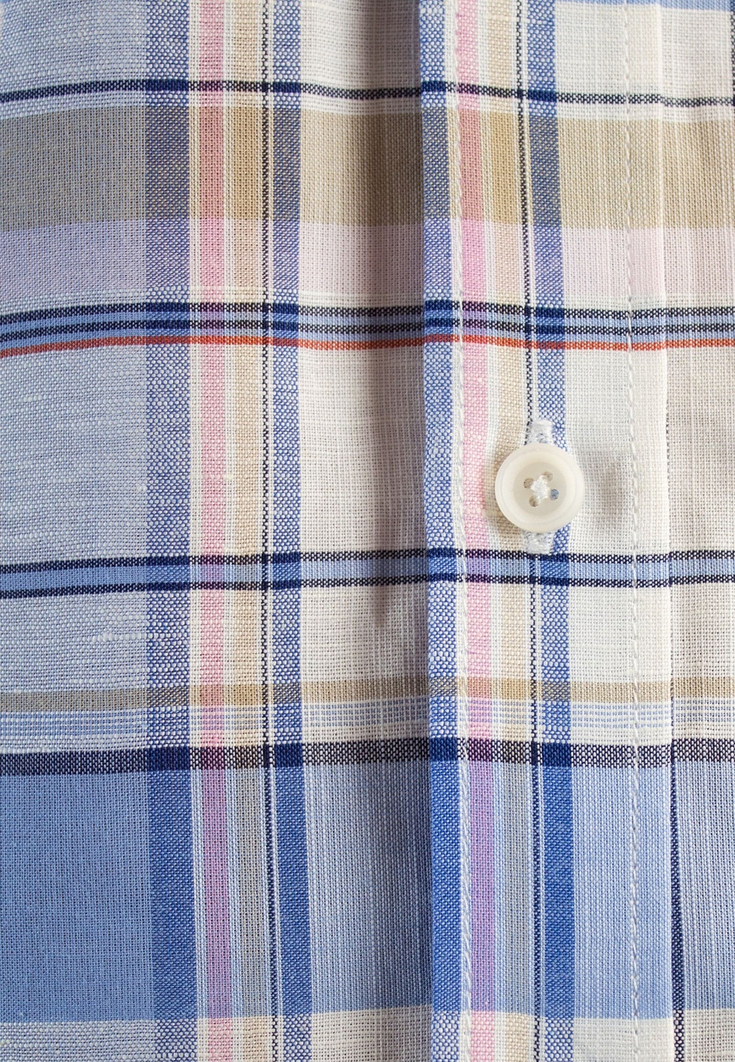 Camisa de cuadros grandes rosa con lino