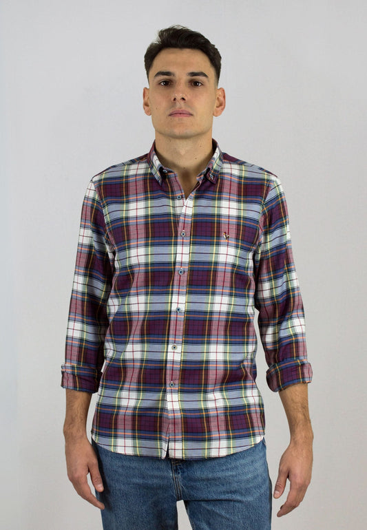 Camisa de cuadros grana