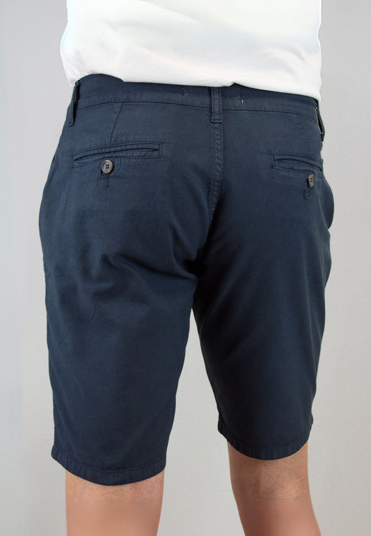 Men's tan chino-style Bermuda shorts