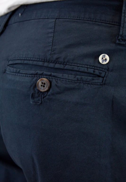 Men's tan chino-style Bermuda shorts