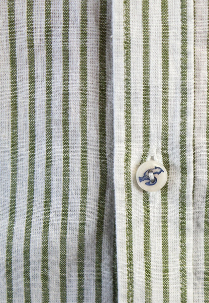 Camisa de rayas de lino kaki