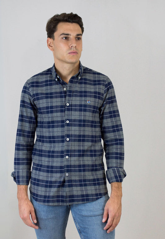 Camisa de cuadros gris y marino
