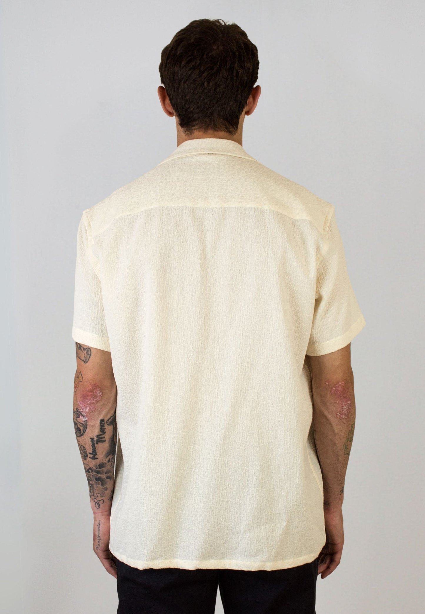 Camisa manga corta beige