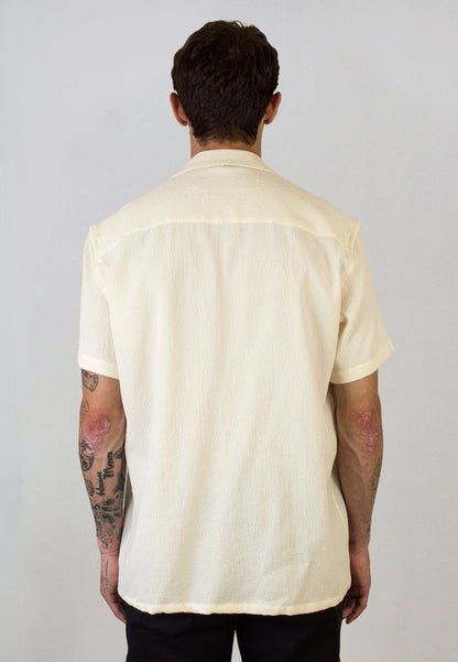 Camisa manga corta beige