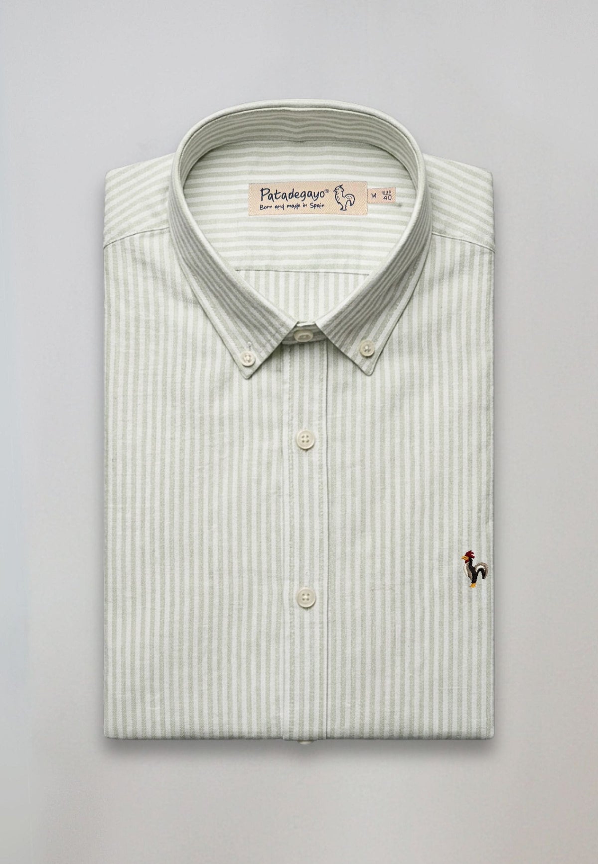 Dark green striped oxford shirt