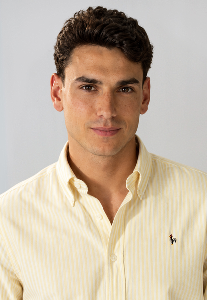 Dark green striped oxford shirt