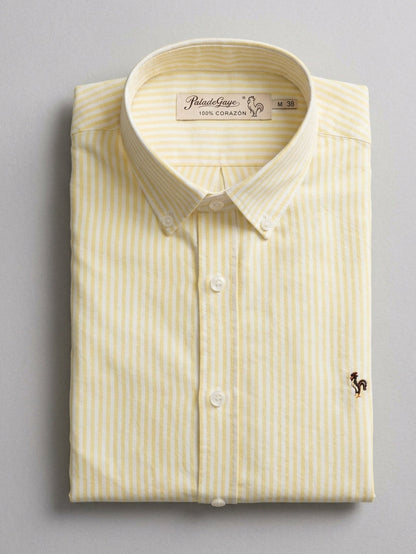 Dark green striped oxford shirt