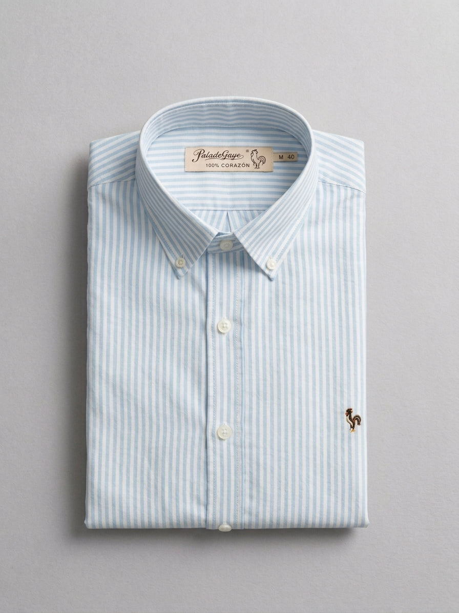 Chemise Oxford à rayures vert foncé