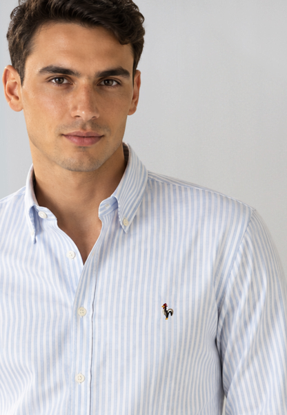 Chemise Oxford à rayures vert foncé