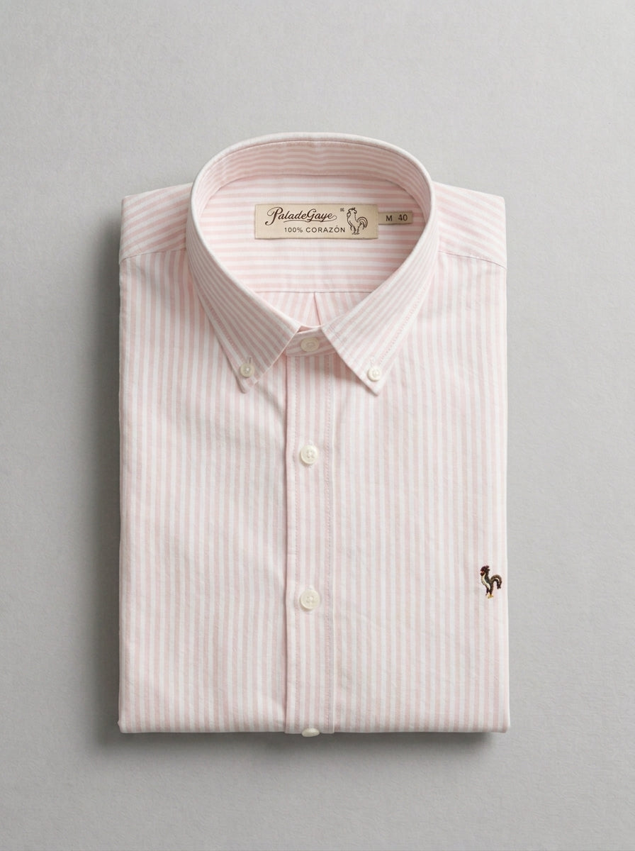 Dark green striped oxford shirt