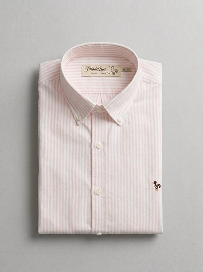 Dark green striped oxford shirt