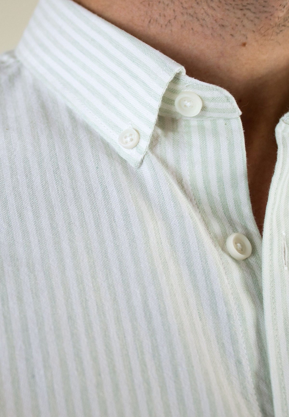 Dark green striped oxford shirt