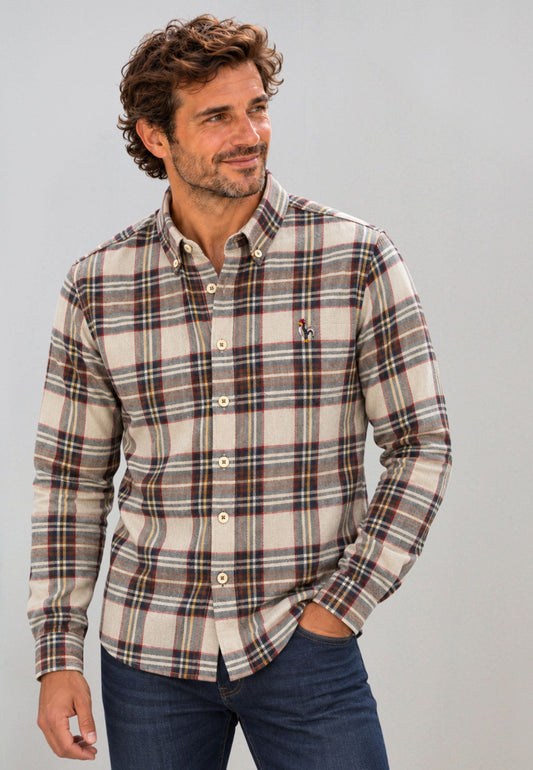 Camisa de cuadros crudo