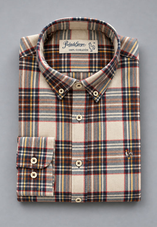Camisa de cuadros crudo