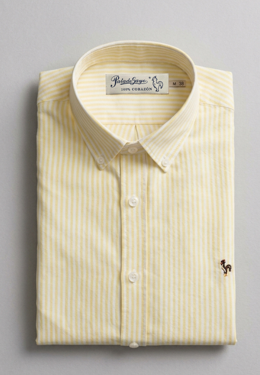Camisa oxford lavado de rayas amarilla