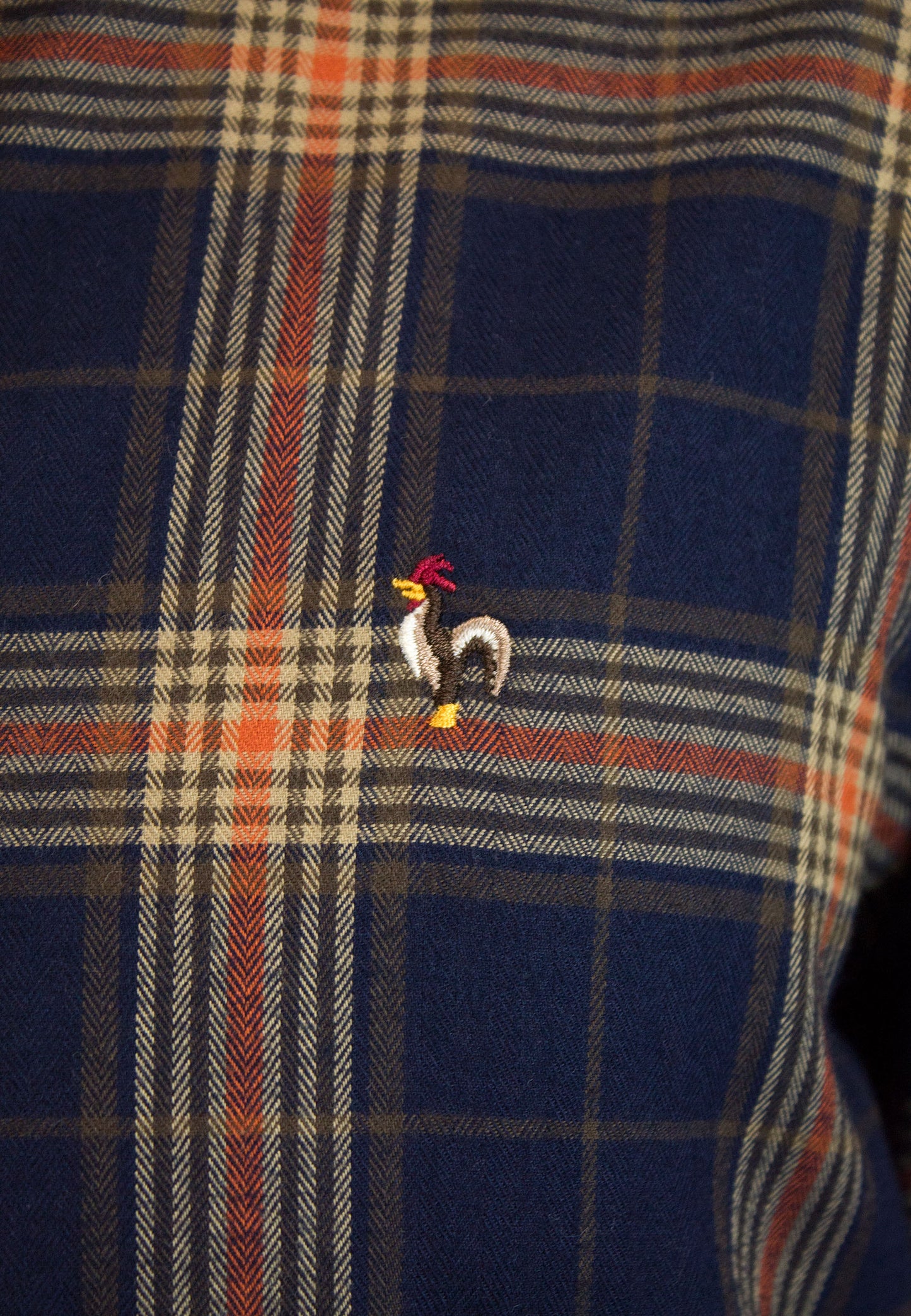 Camisa marino de cuadros marrones