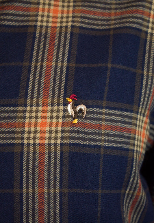 Camisa marino de cuadros marrones
