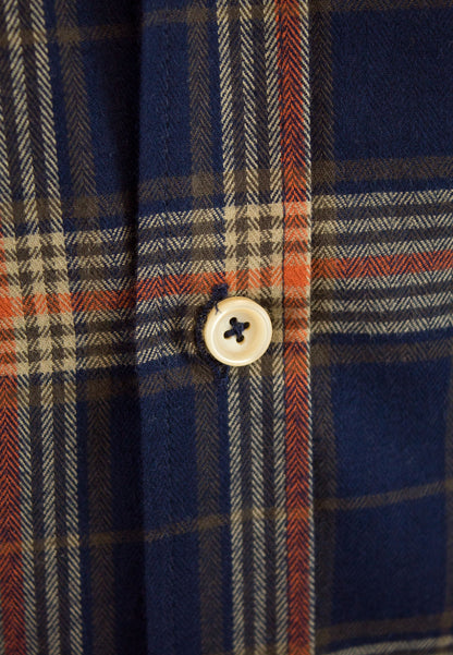 Camisa marino de cuadros marrones