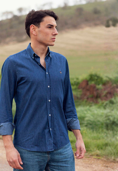 Camisa denim oscuro