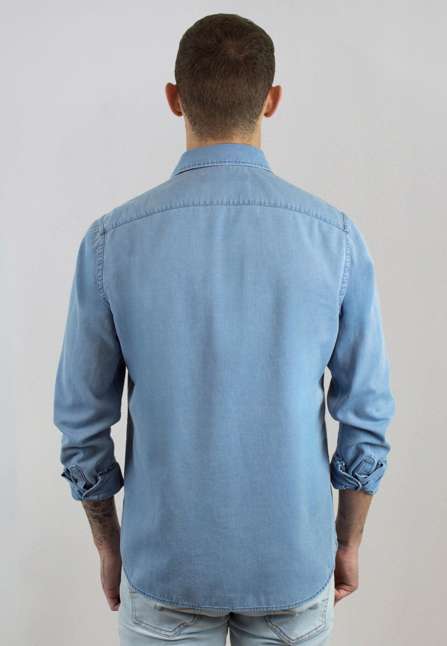 Camisa en estructura denim bleached