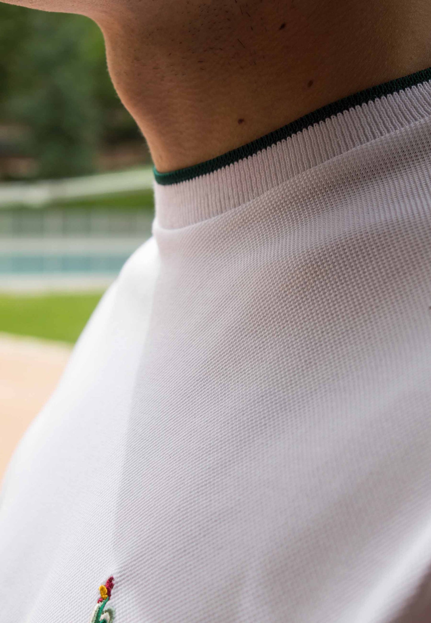 Camiseta piqué de manga corta blanco