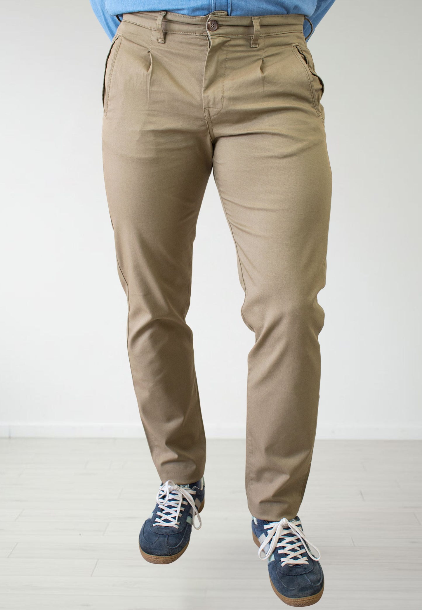 Pantalon chino noir élastique pour homme