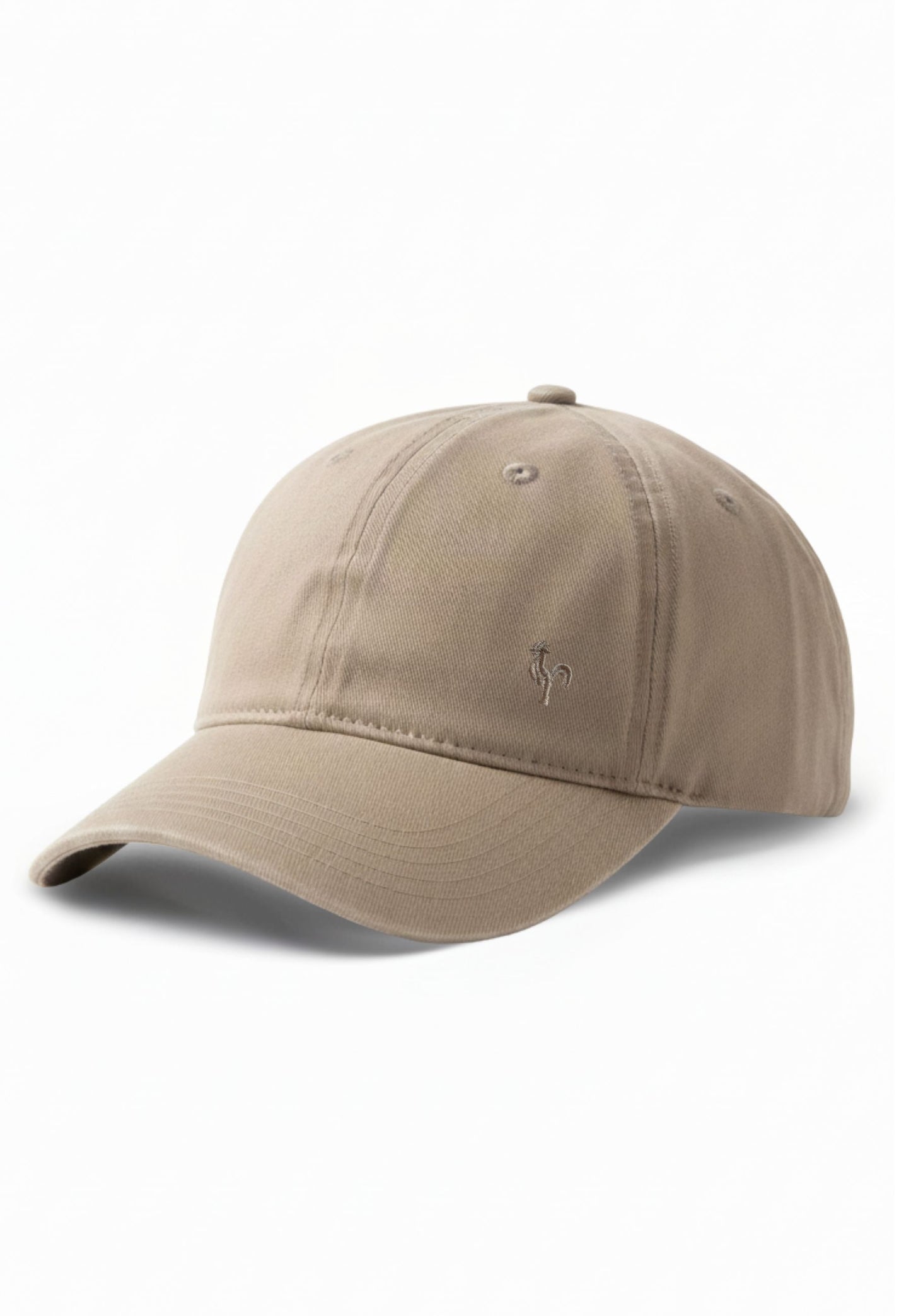Gorra beige con gallo bordado al tono