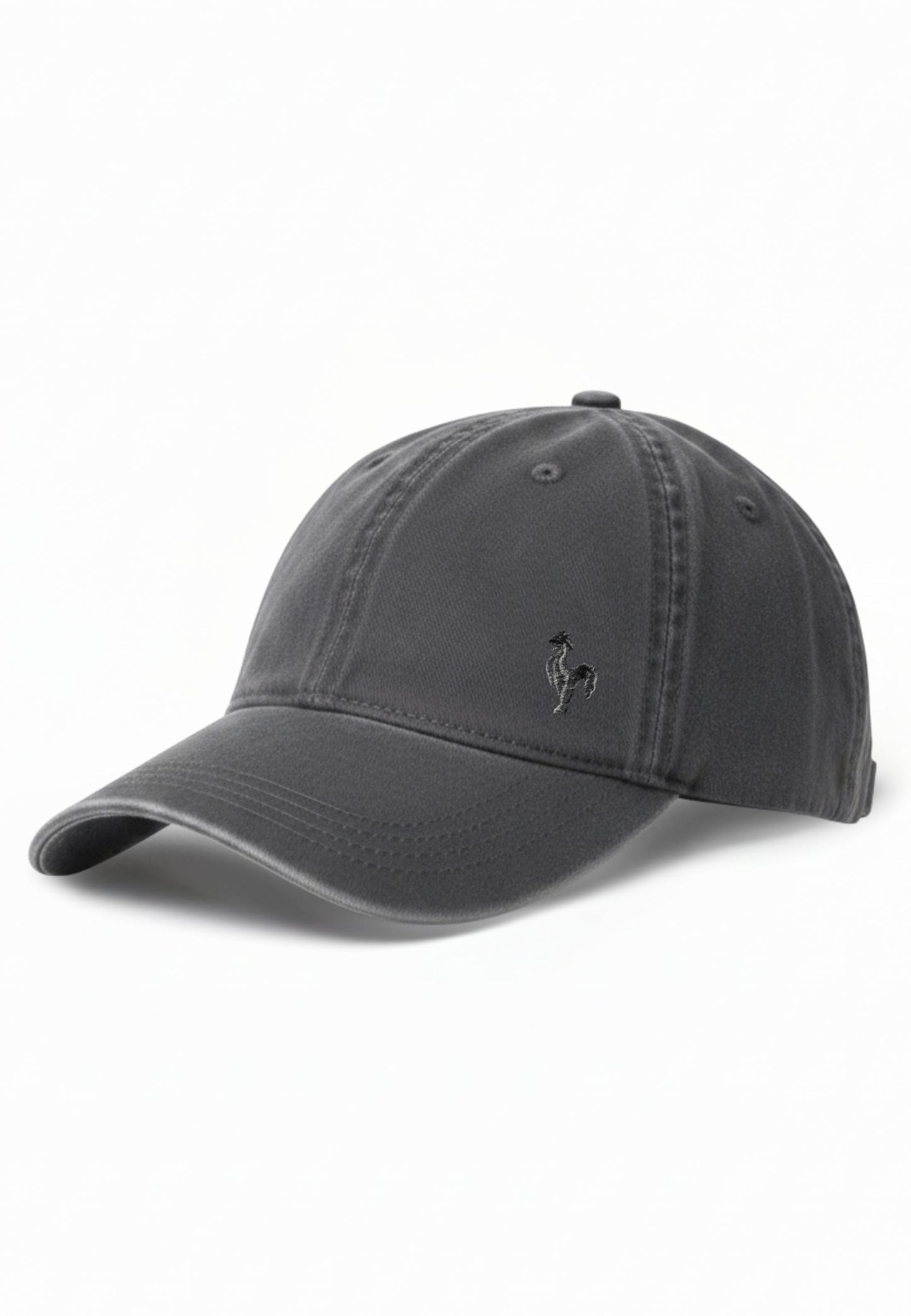 Gorra gris con gallo bordado al tono