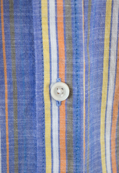 Light blue multicoloured vertical striped shirt