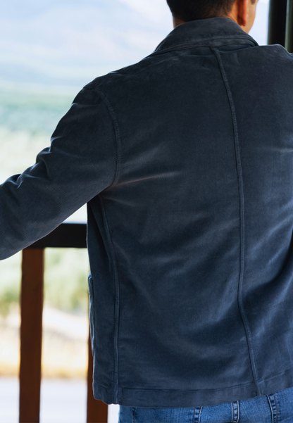 Sobrecamisa de pana gris con bolsillos