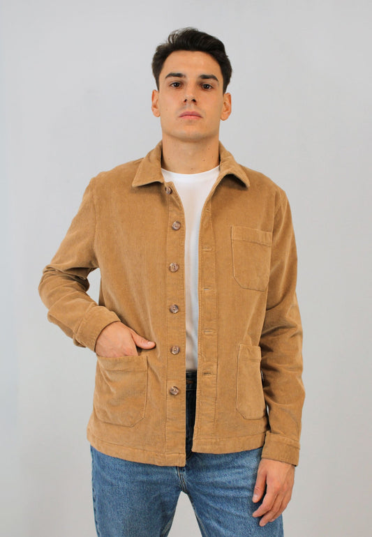 Sobrecamisa de pana camel con bolsillos
