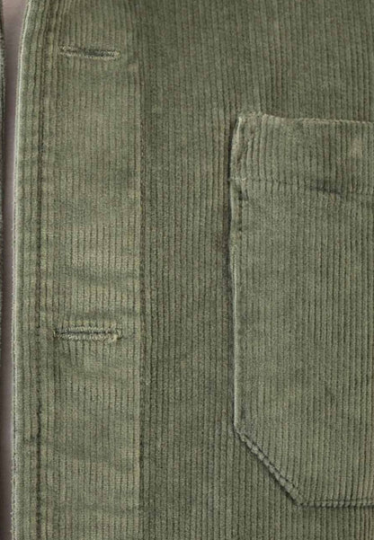 Sobrecamisa de pana kaki con bolsillos