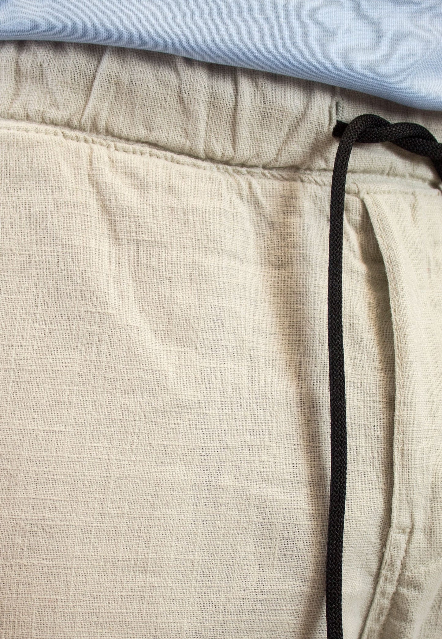 Pantalón chino de lino con gomas crudo