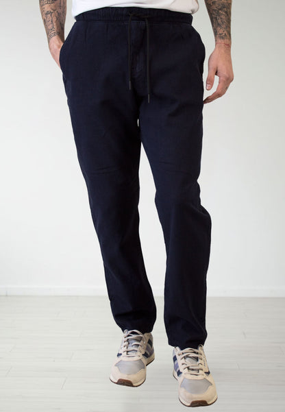 Pantalón chino de lino con gomas marino
