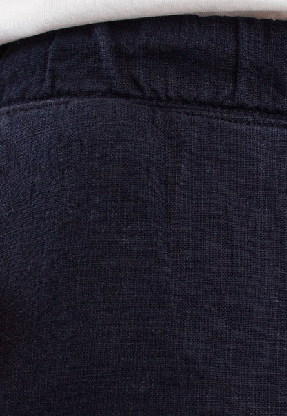 Pantalón chino de lino con gomas marino