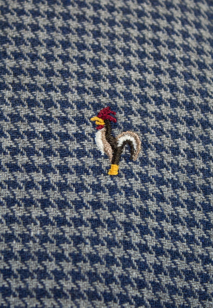 Camisa en pata de gallo gris oscuro