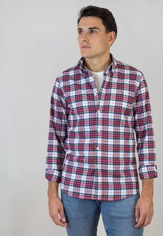 Camisa de cuadro escocés rojo