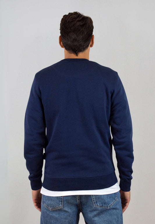 Sudadera marino con perfil bordado